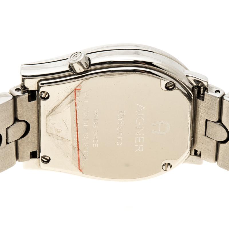 Aigner White Stainless Steel A02100 Men's Wristwatch 33MM In Good Condition In Dubai, Al Qouz 2