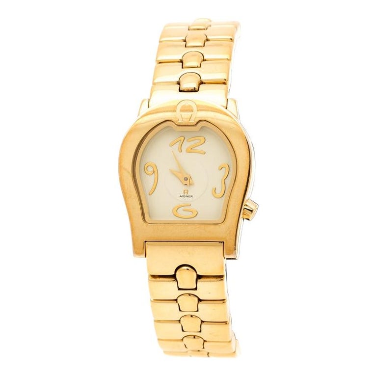 Aigner Yellow Gold Plated Stainless Steel Ravenna A02200 Women's ...