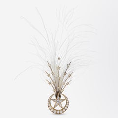 Aigrette Headpiece in 18 Karat Gold, Diamonds and Pearls