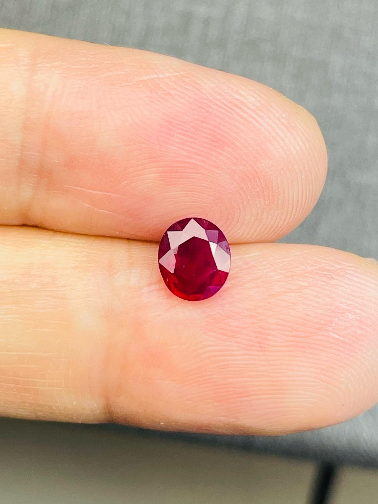 AIGS certificate unheated pigeon blood color burma ruby Myanmar 1.08 carat  In New Condition In bangkok, TH