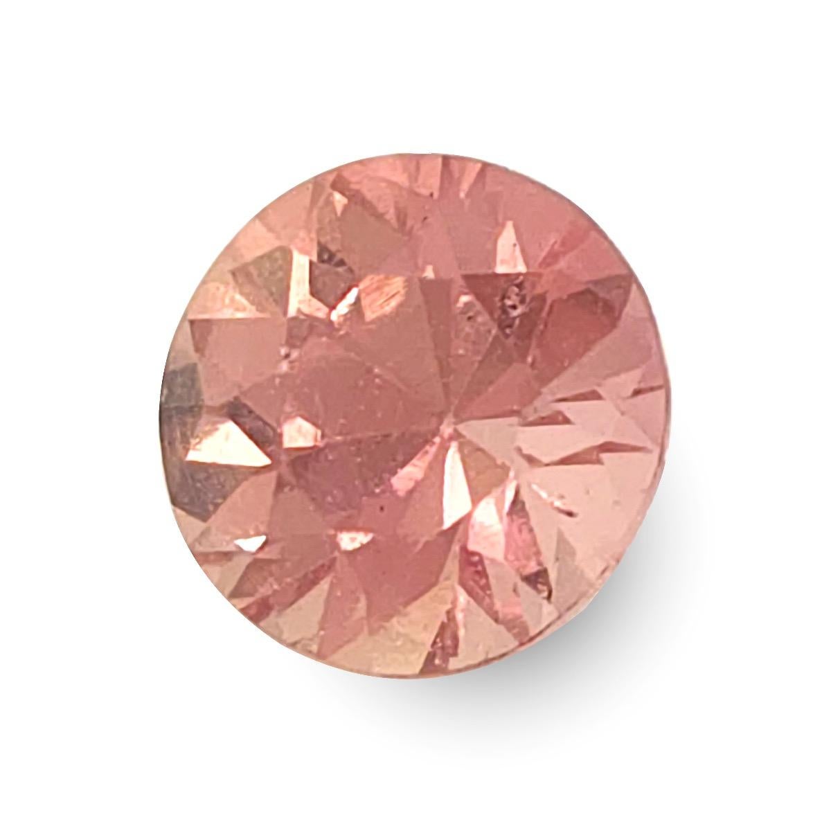 Brilliant Cut AIGS Certified Unheated Padparadscha Sapphire 0.41 Carat, Authentic Padparadscha For Sale
