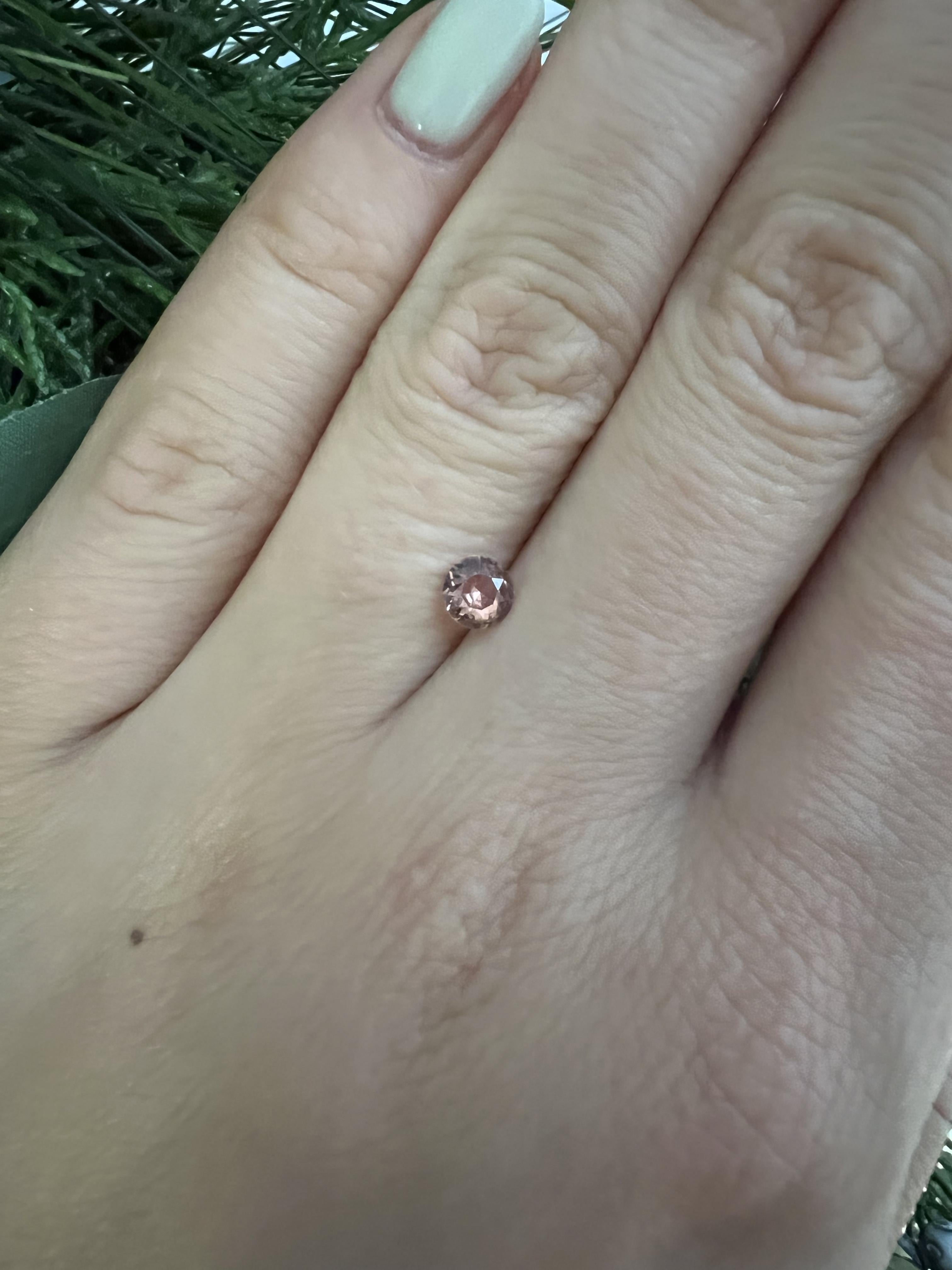 Brilliant Cut Natural Pink-Orange Padparadscha Sapphire Gemstone 0.44 carats with AIGS Report