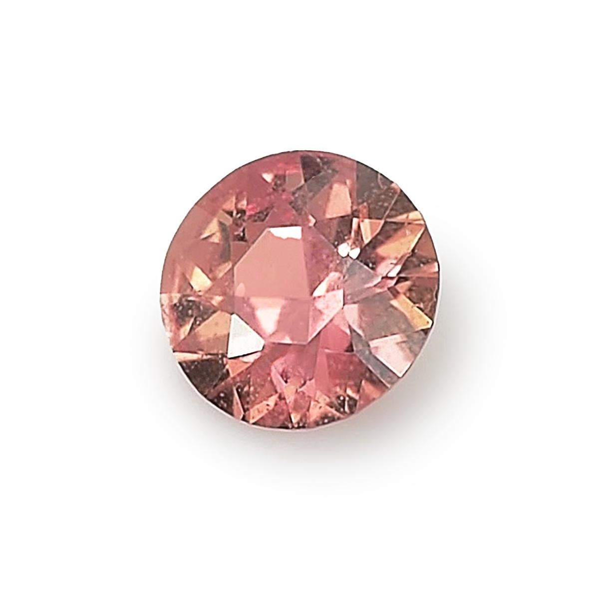 Brilliant Cut AIGS Certified 0.45 Carats Brownish Orange Sapphire  For Sale