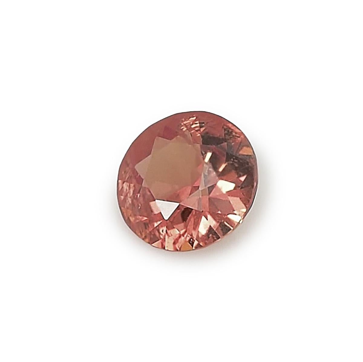 Brilliant Cut AIGS Certified 0.46 Carats Brownish Orange Sapphire For Sale
