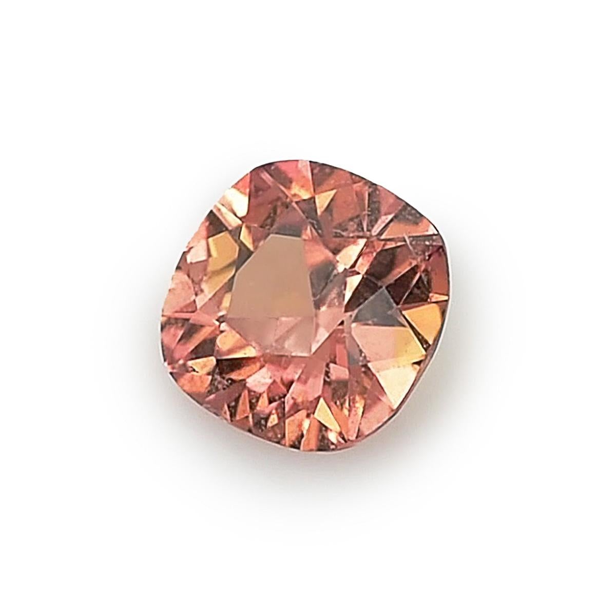 Brilliant Cut AIGS Certified 0.58 Carats Brownish Orange Sapphire For Sale