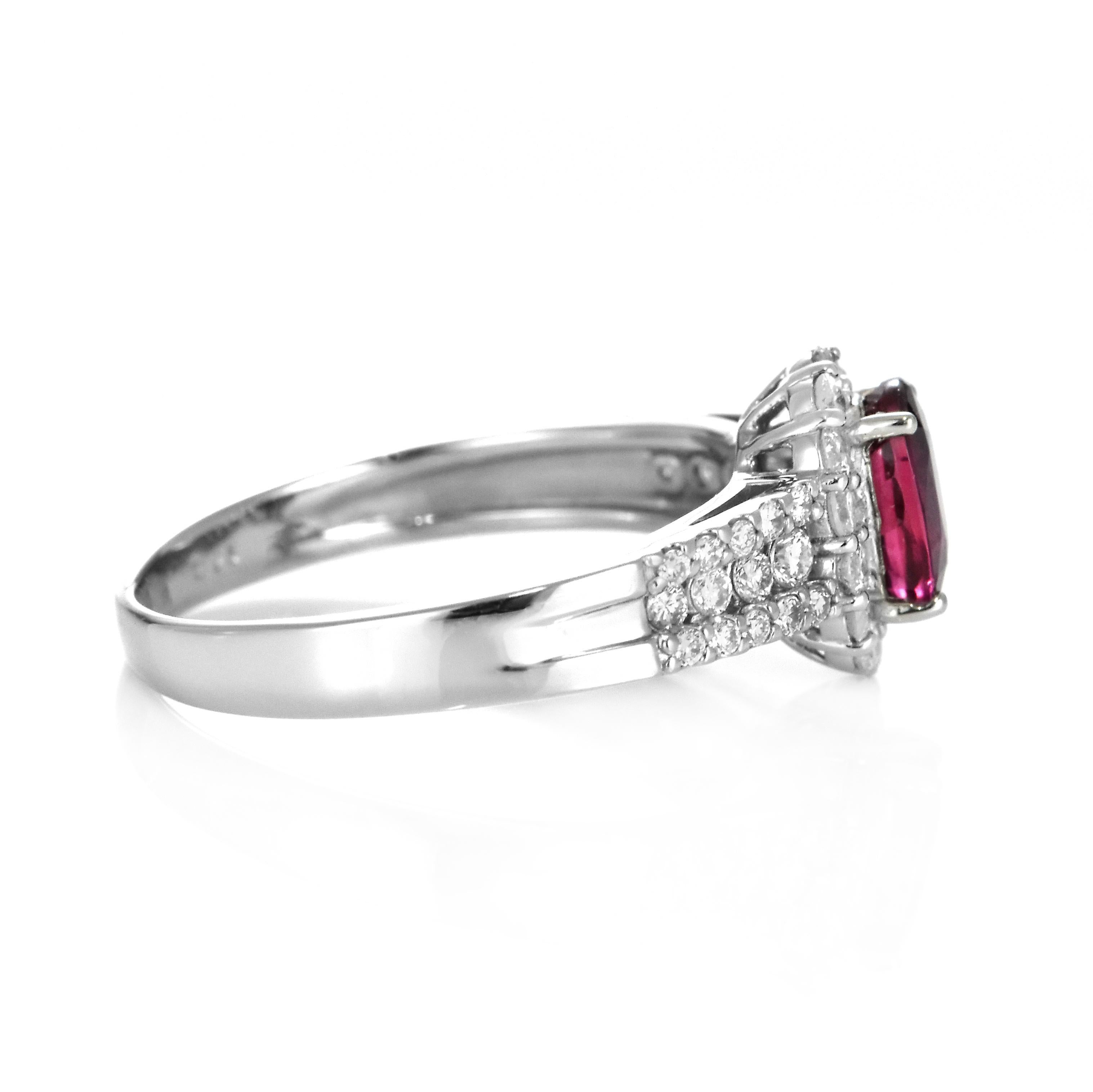 Bague en platine avec rubis certifié AIGS de 1,00 carat, naturel, non traité et non chauffé en vente 5