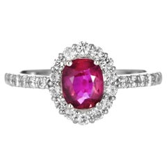 AIGS Certified 1.03 Carat Natural No Heat (Untreated) Ruby Ring made in Platinum