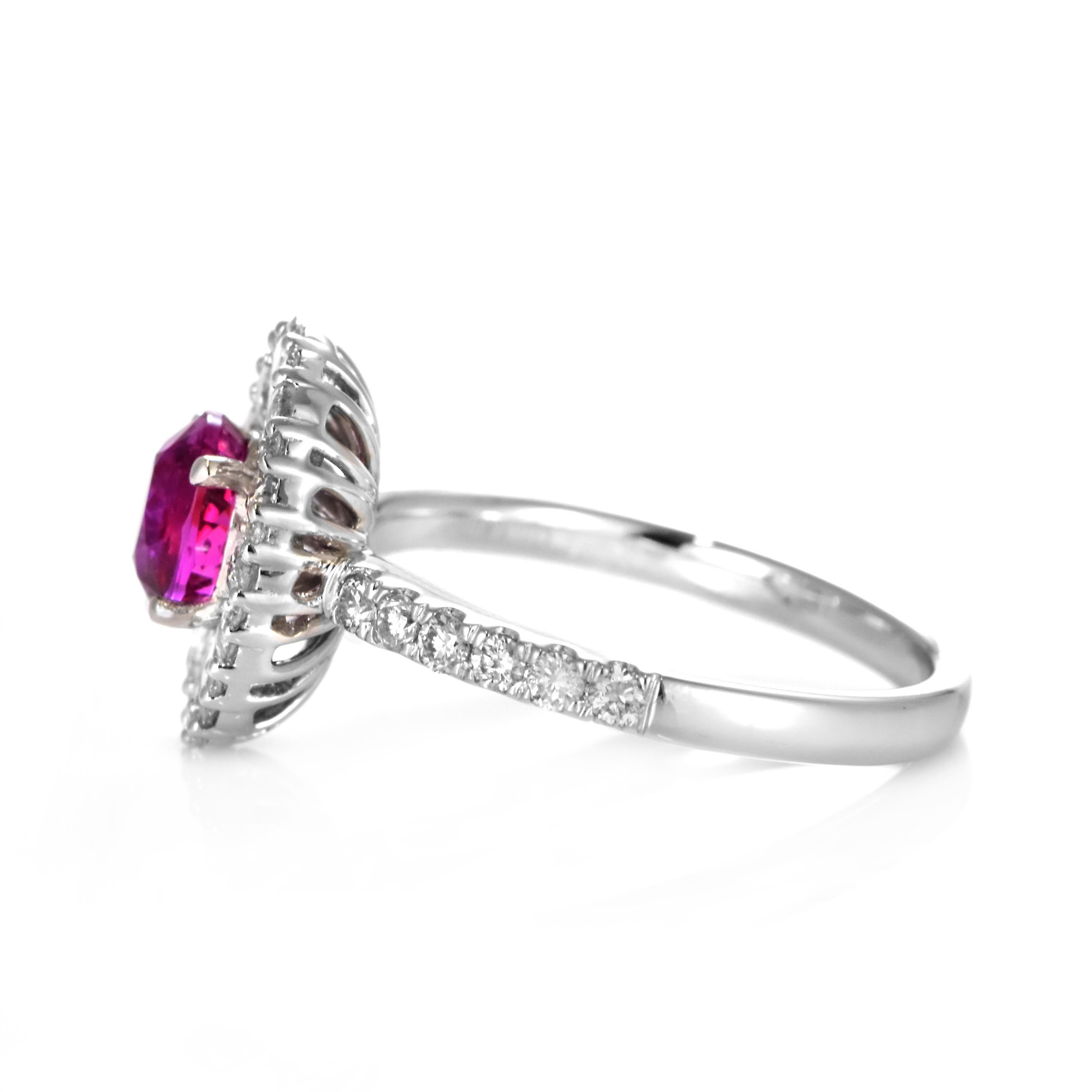 AIGS-zertifizierter 1,03 Karat natürlicher, unerhitzter Rubin & Diamant-Ring aus 18K Gold im Angebot 6