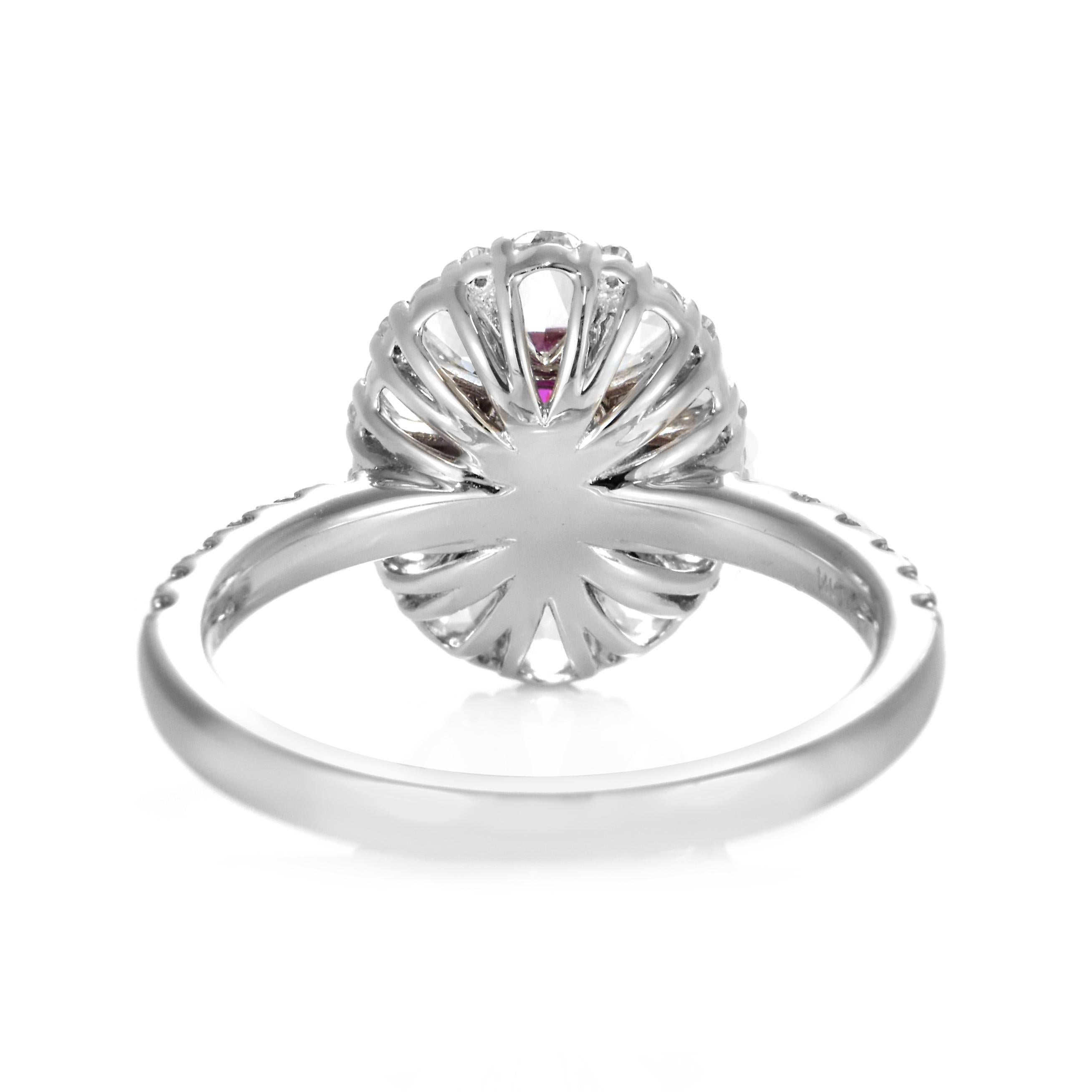 AIGS-zertifizierter 1,03 Karat natürlicher, unerhitzter Rubin & Diamant-Ring aus 18K Gold im Angebot 3