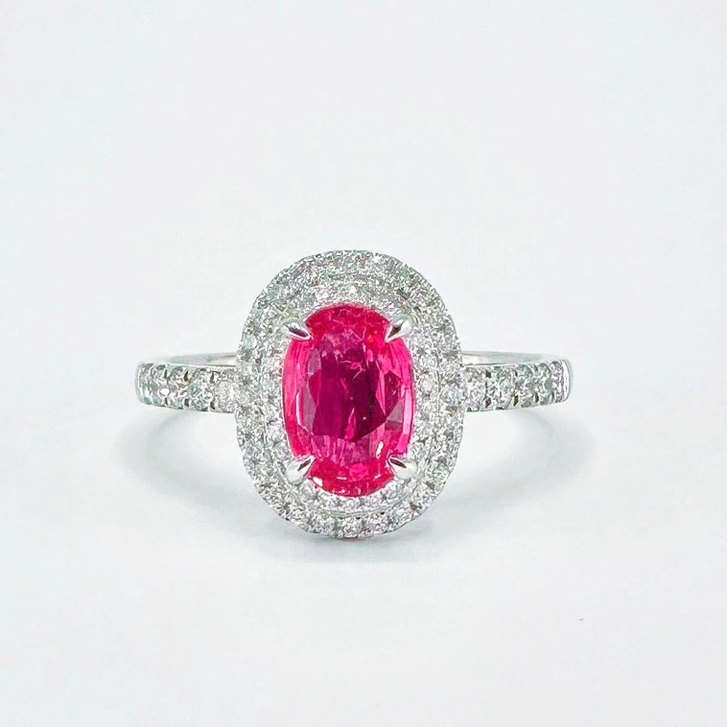 AIGS Certified 1.05 CT Unheated Ruby 18K White Gold Diamond Ring

1 Unheated Ruby - 1.05 CT
AIGS Certification Attached

Diamonds - 0.33 CT
18K Gold - 3.16 GM

