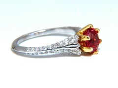 AIGS Certified 1.07 Carat Natural Pink No Heat Ruby Diamonds Ring 14 Karat*