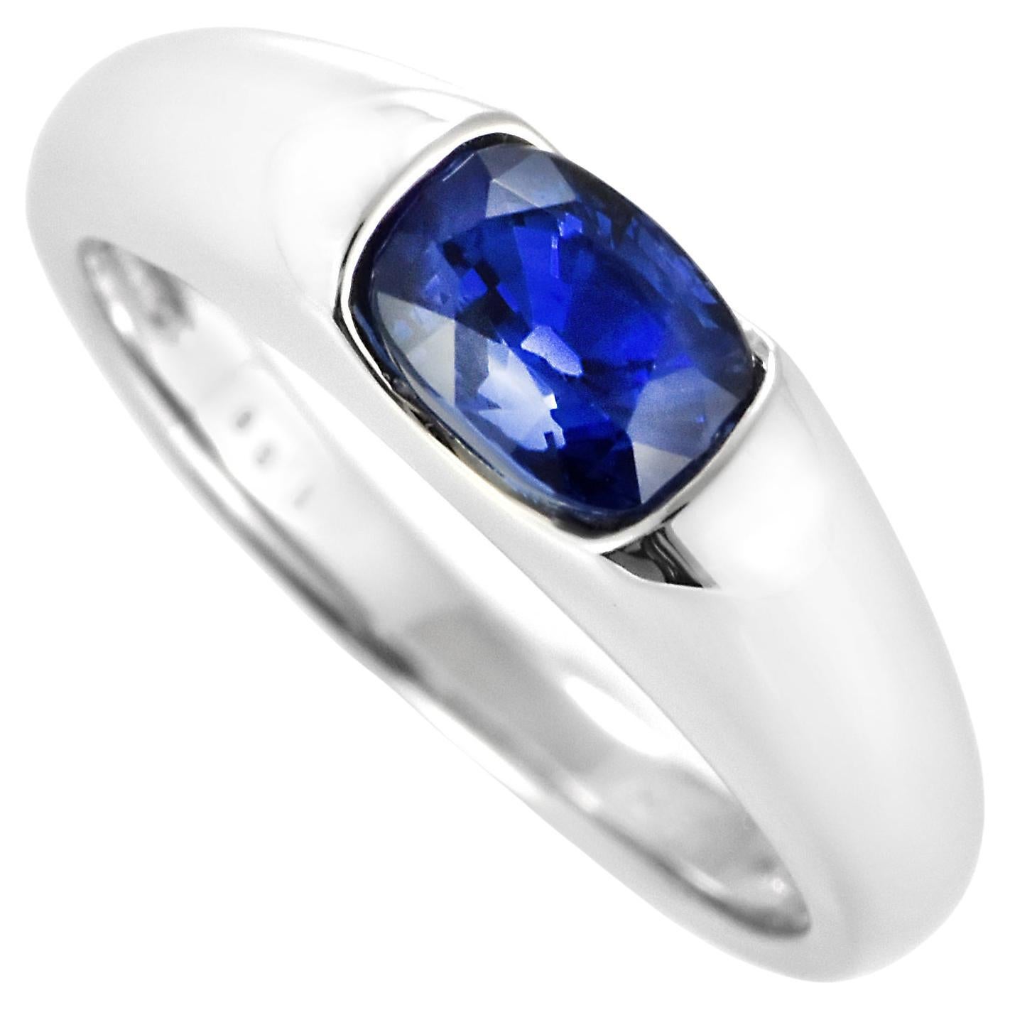 AIGS-zertifizierter 1,56 Karat Royal Blue Sapphire Ring aus Platin