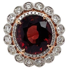 Bague « AIGS CERTIFIED » en or rose 18 carats, spinelle et diamant