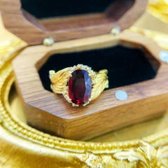 AIGS Certified 2.01ct Unheated Vivid Pigeon Blood Ruby Bague en or 18K