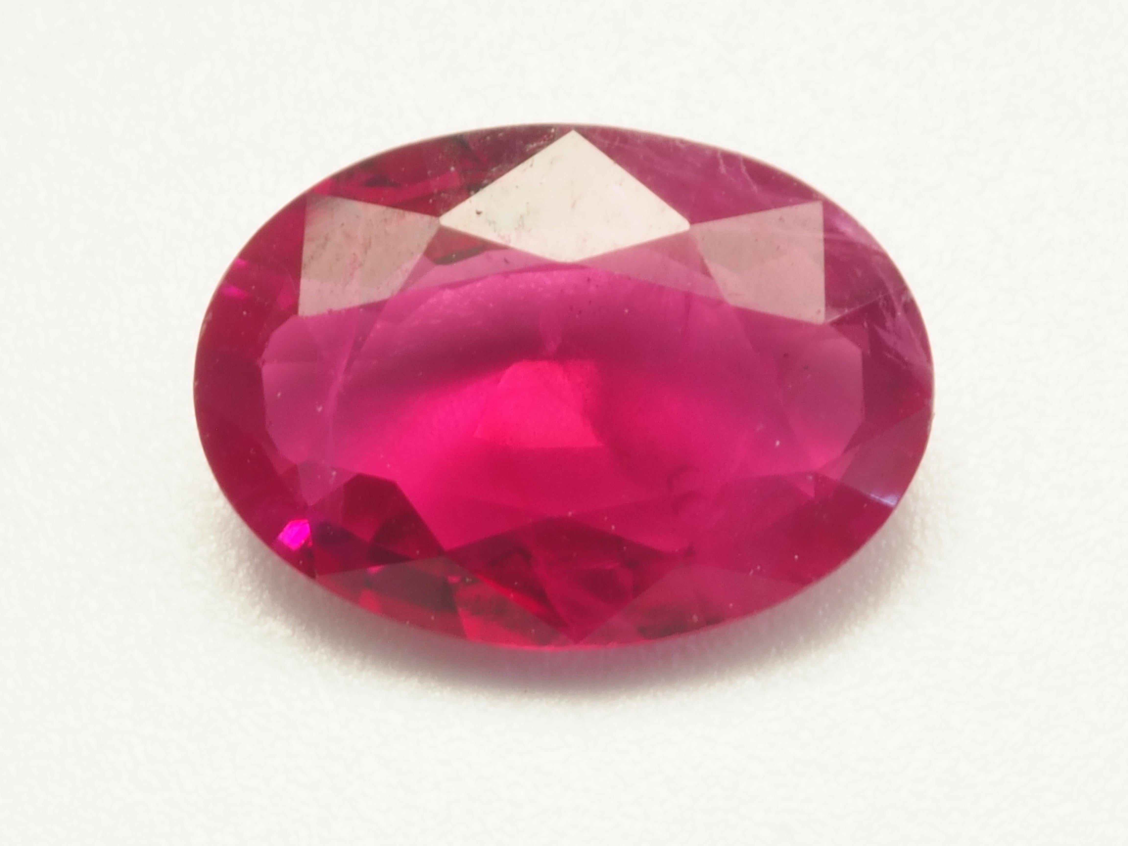 Rubí ovalado rojo rosado certificado AIGS de 2,05 ct, 9,55x6,78x3,39 mm Corte oval en venta