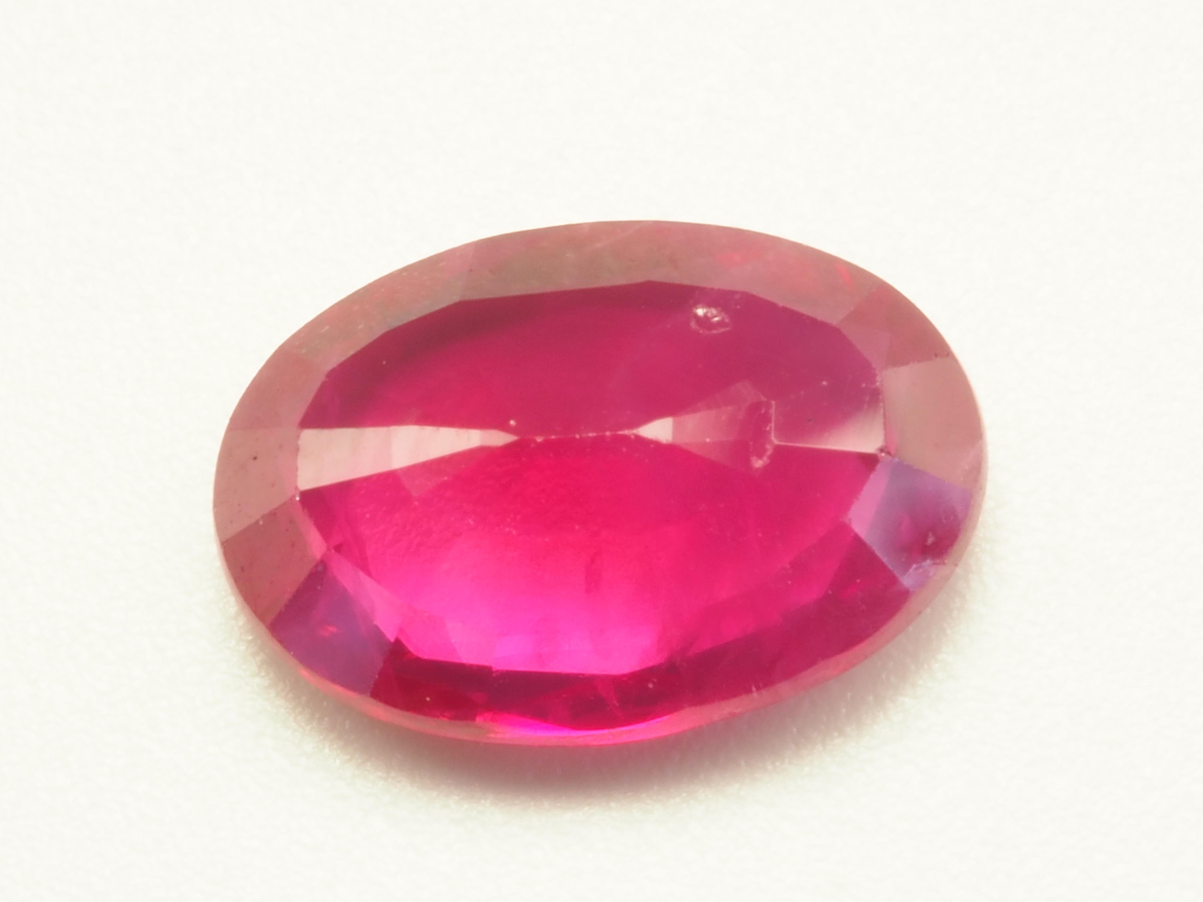 Rubí ovalado rojo rosado certificado AIGS de 2,05 ct, 9,55x6,78x3,39 mm en venta 2