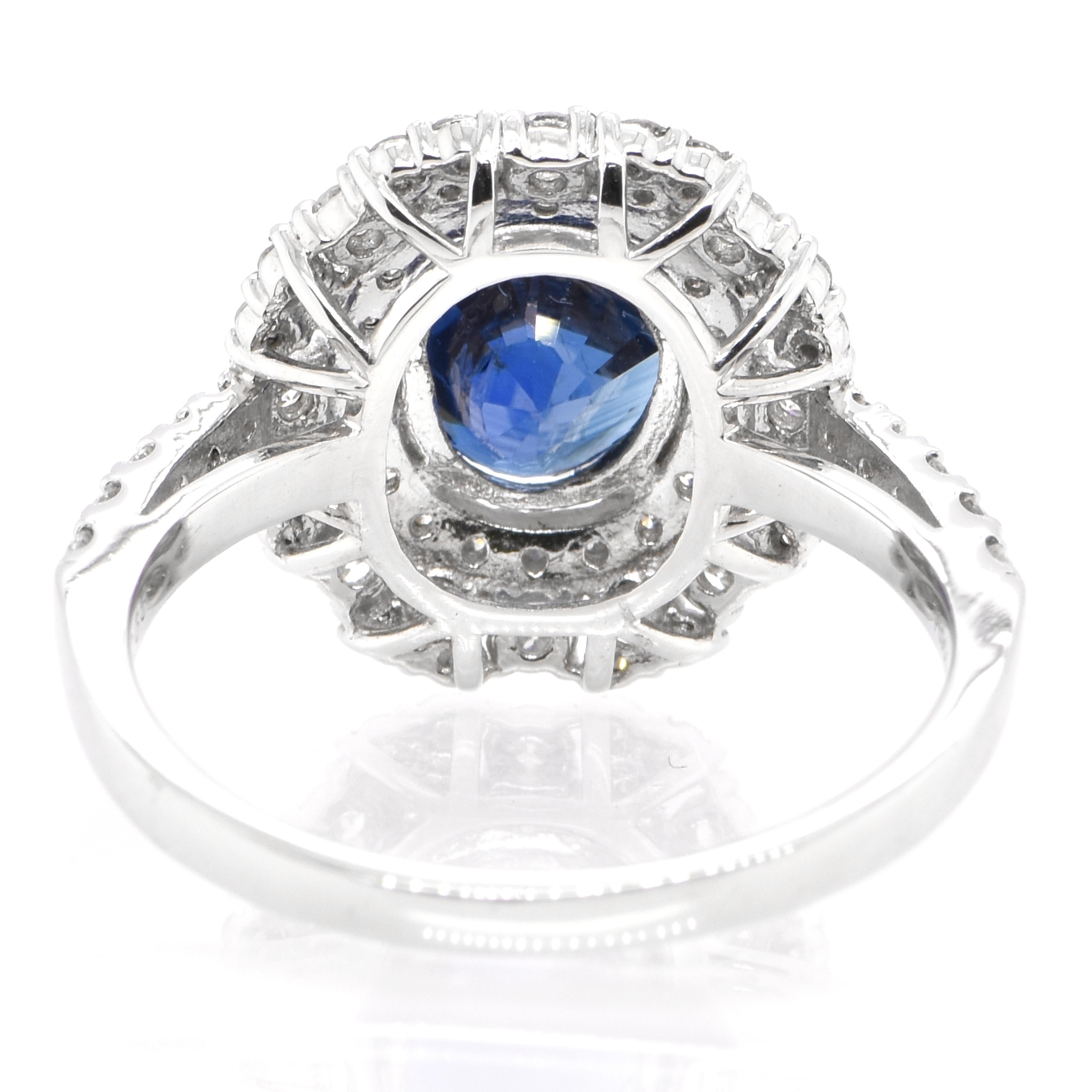 AIGS zertifizierter 2,32 Karat natürlicher, königsblauer Saphir-Ring aus Platin Damen im Angebot
