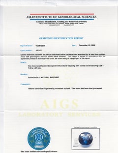 AIGS Certified 2.64ct Oval Blue Sapphire, 8.26x7.83x4.97 mm