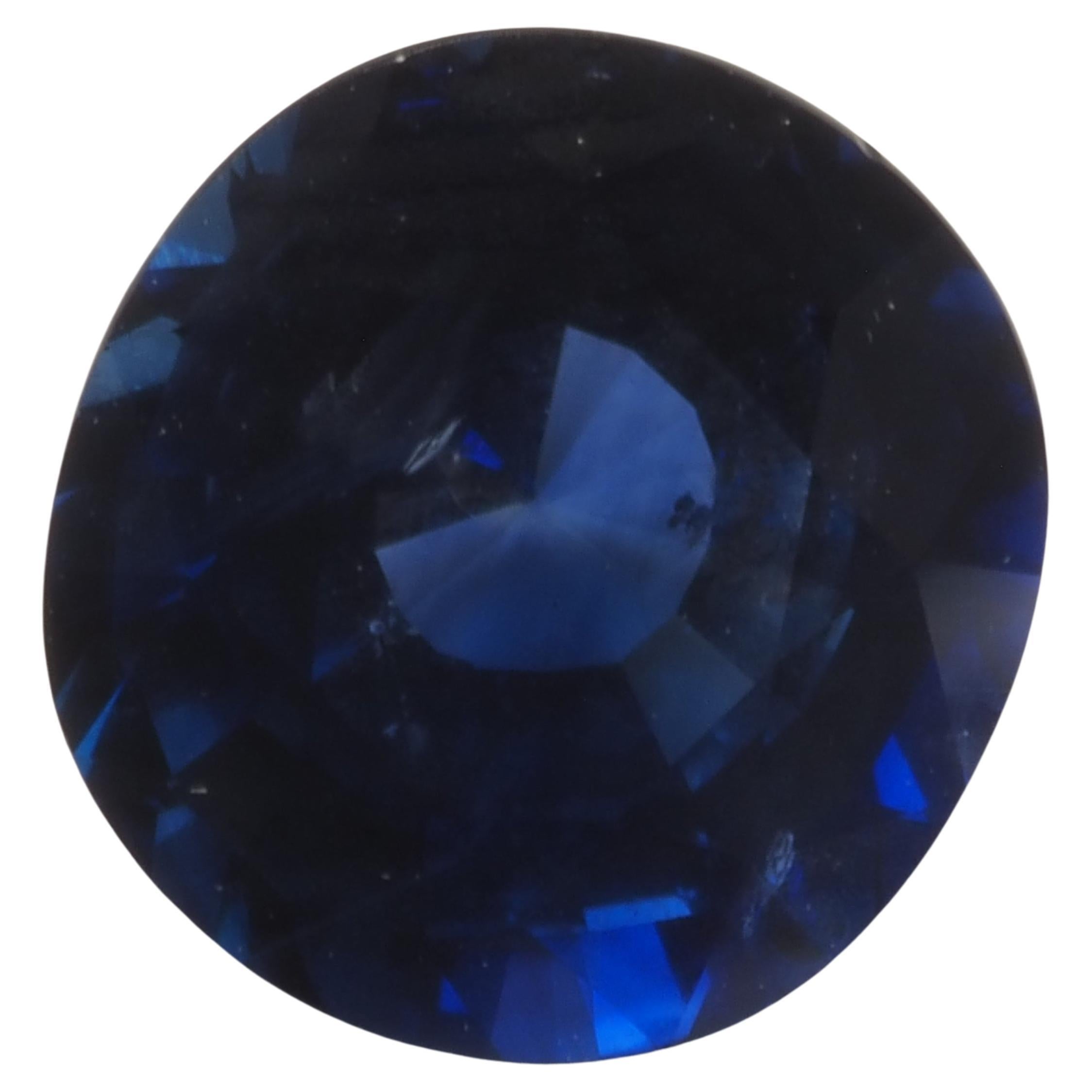 Saphir bleu ovale certifié AIGS de 2,64ct, 8,26x7,83x4,97 mm