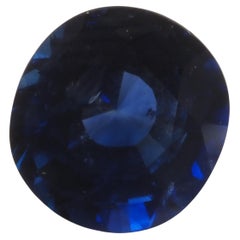 Saphir bleu ovale certifié AIGS de 2,64ct, 8,26x7,83x4,97 mm