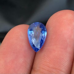 AIGS Certified 4.61 Ct Cornflower Blue Natural Sapphire Pear Cut Loose Gemstone