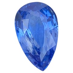 AIGS Certified 4.61 Ct Cornflower Blue Natural Sapphire Pear Cut Loose Gemstone