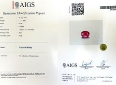 AIGS Certified 4.70 Carat Natural Ruby Diamonds Cluster Ring Ballerina No Heat*