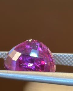 AIGS Certified 5.06 Carat Mozambique No Heat Vivid Purplish Red Oval Cut Ruby