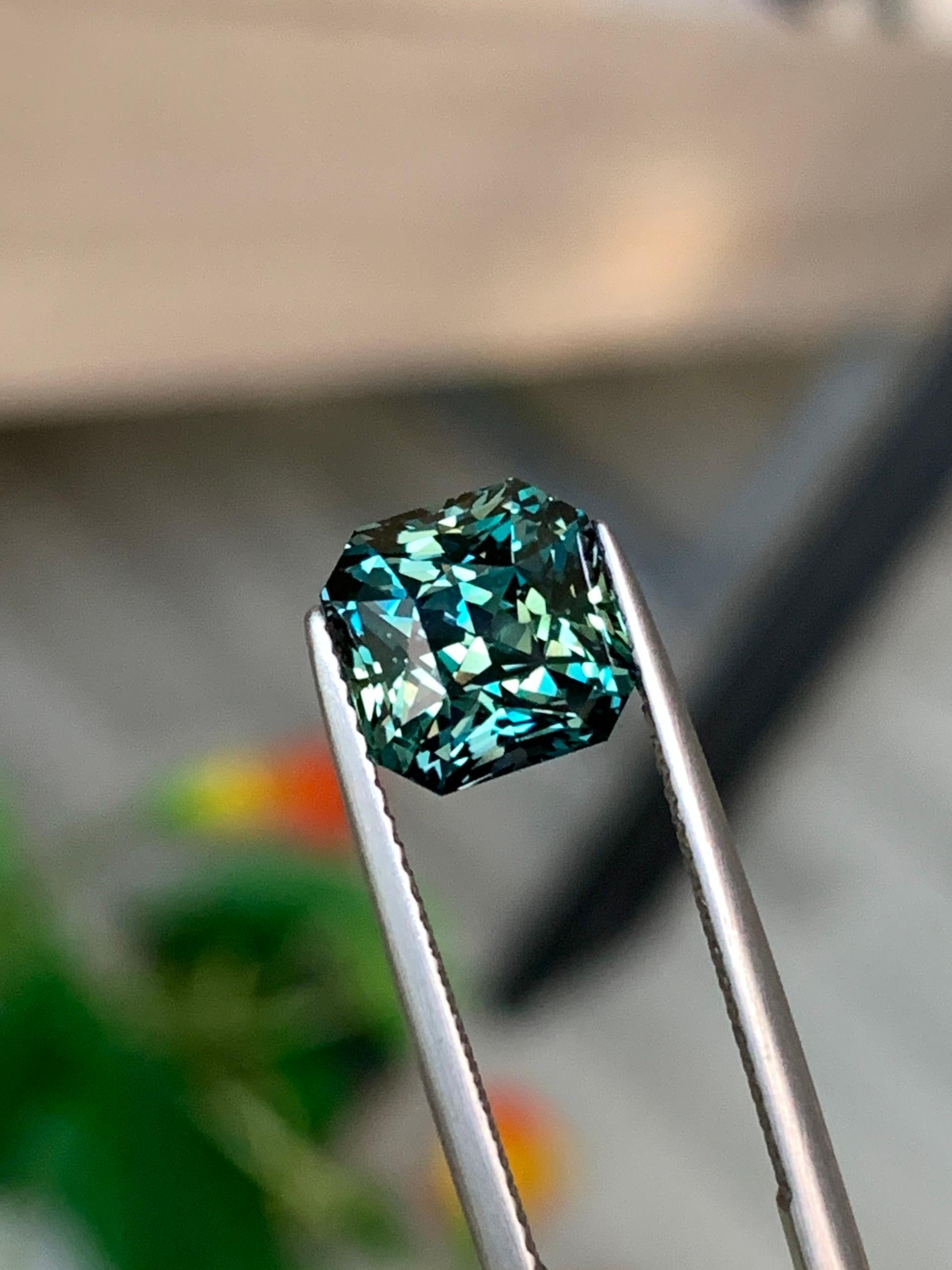 ITEM DESCRIPTION: 
Gem type :  Natural Sapphire
Origin: Madagascar
Treatment: Unheated 
Color: Teal
shape: Octagonal 
Size:  5.19 Carats


Teal unheated sapphires are a rare and unique variety of sapphire prized for their stunning teal or