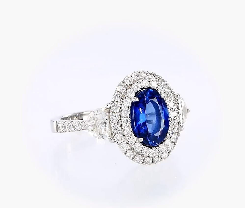 AIGS Certified Ceylon Ruby Diamond Ring In New Condition For Sale In บางรัก, TH