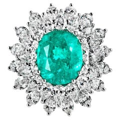 AIGS Certified Oval Cut 5.77 Carat Paraiba Tourmaline Ring "Liguria" In 18K Gold