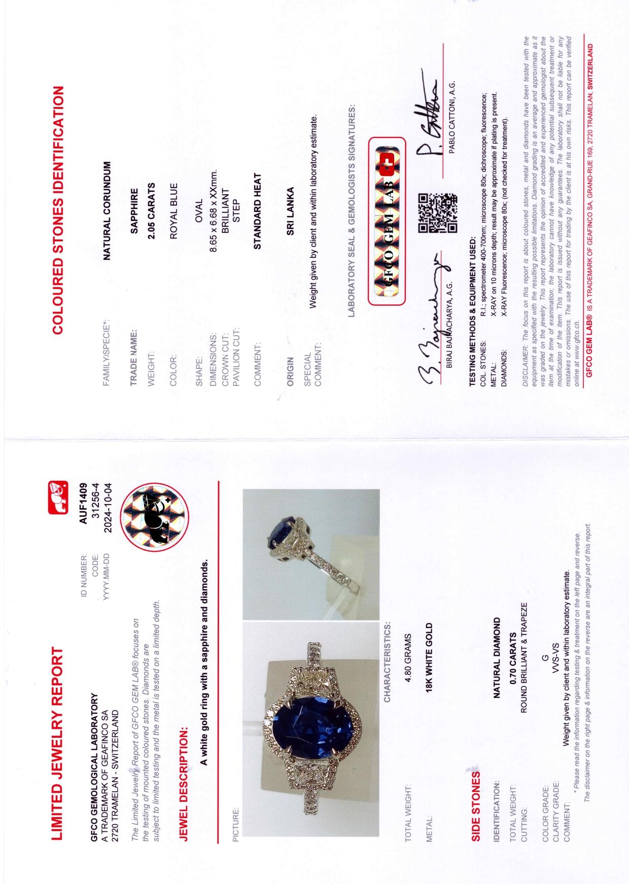 AIGS & GFCO	Certified Sapphire Ring For Sale 10