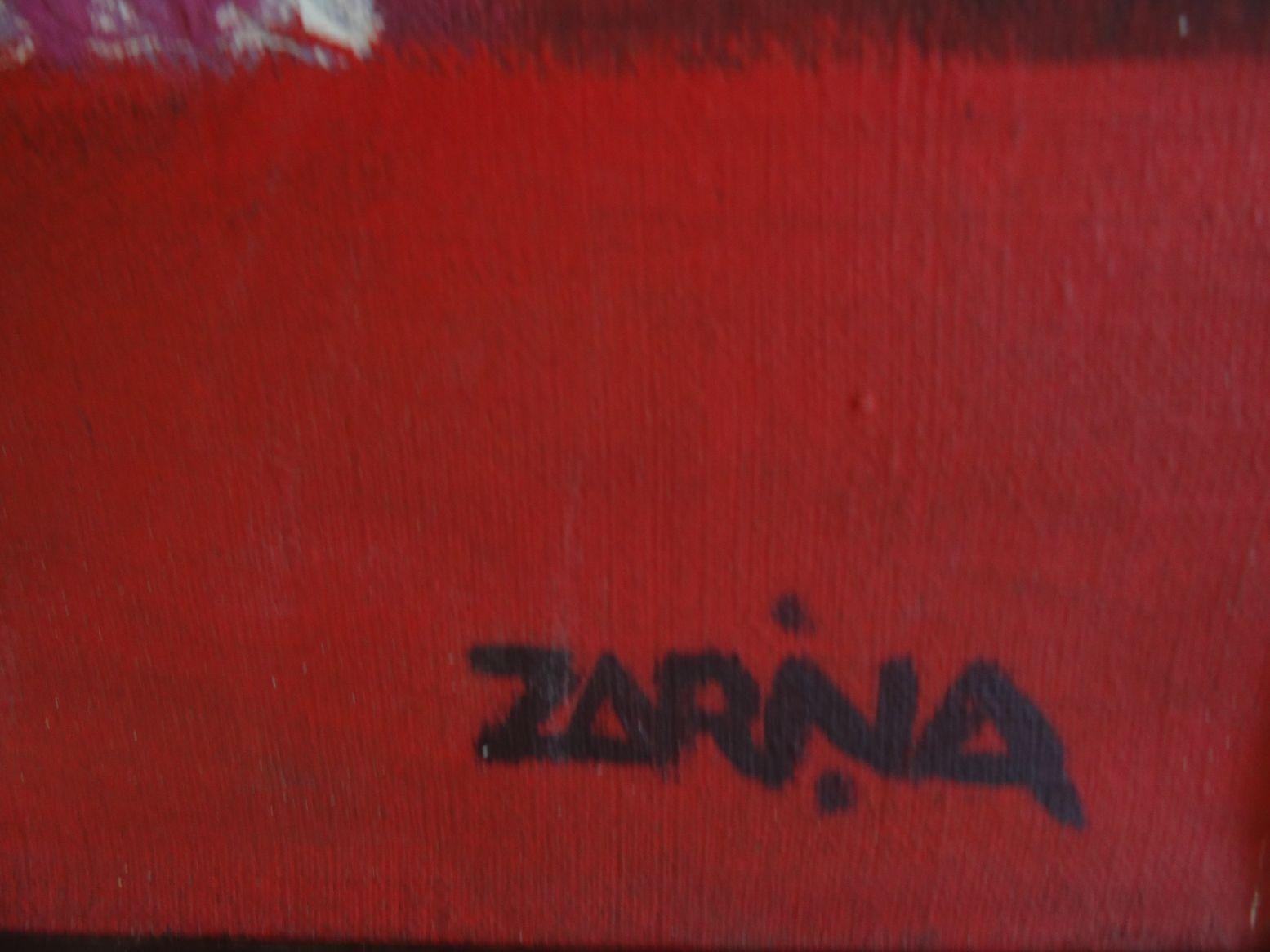 Nature morte colorée. 1981. Toile, huile, trempage, 65 x88 cm - Painting de Aija Zarina