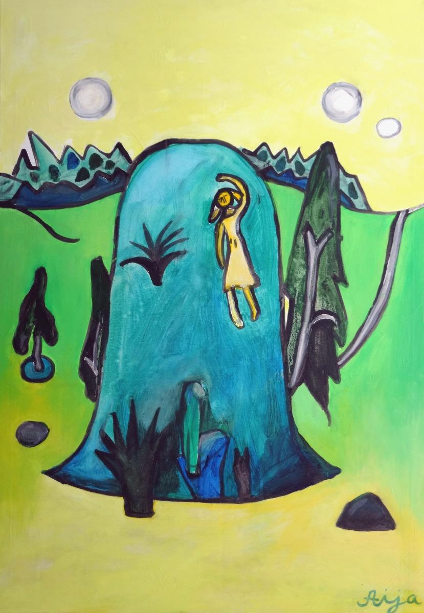 Hillfort. 2011. Óleo y acrílico sobre lienzo, 100x70 cm