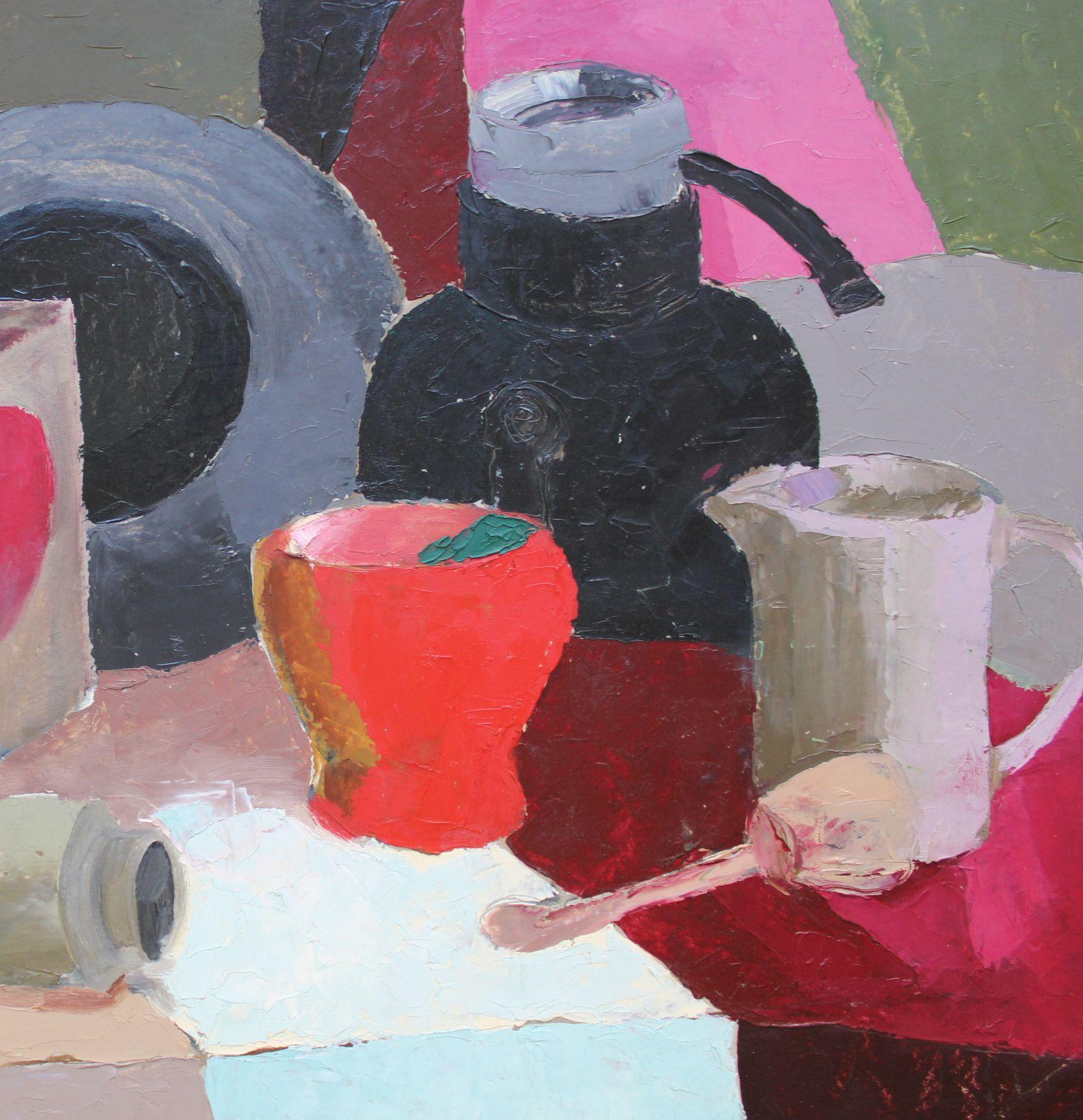 Stilleben  Öl/Karton, 69x99 cm, Öl. – Painting von Aija Zarina