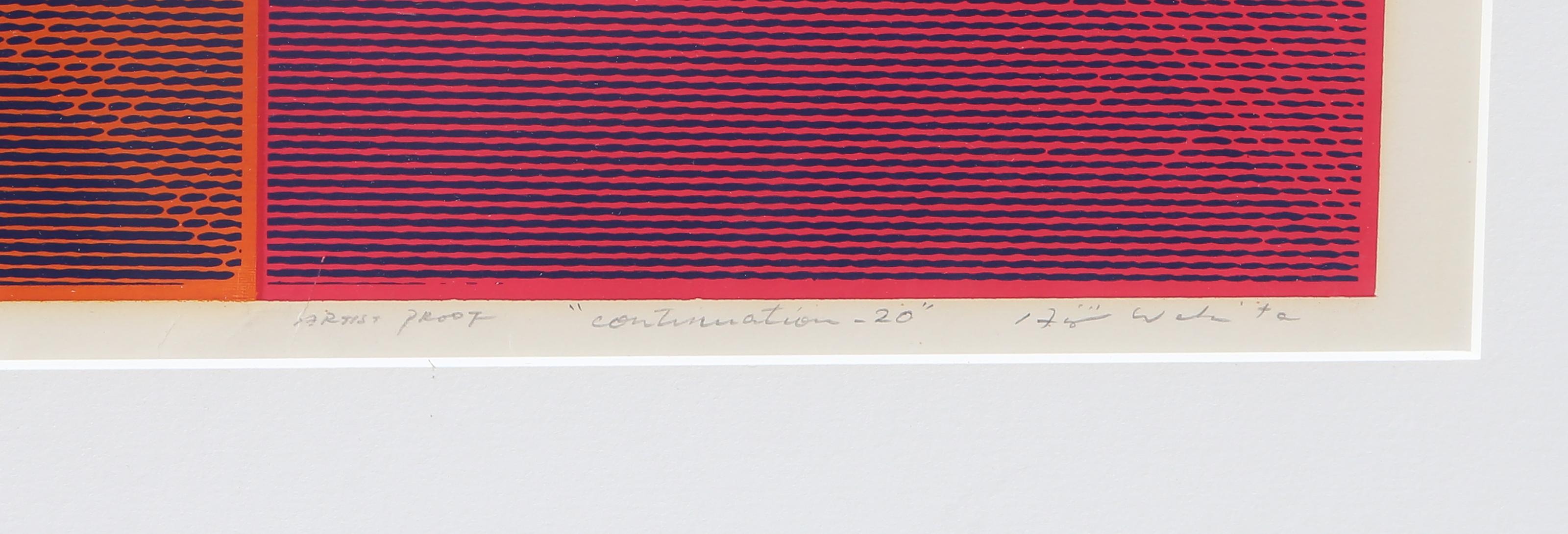 Aijiro Wakita, Japanese (1942 - 2006) - Continuation 20, Year:  circa 1970, Medium:  Screenprint, signed, titled, numbered and dated in pencil, Edition:  AP, Image Size:  29.75 x 37.25 inches, Frame Size:  39.5 x 47.5 inches