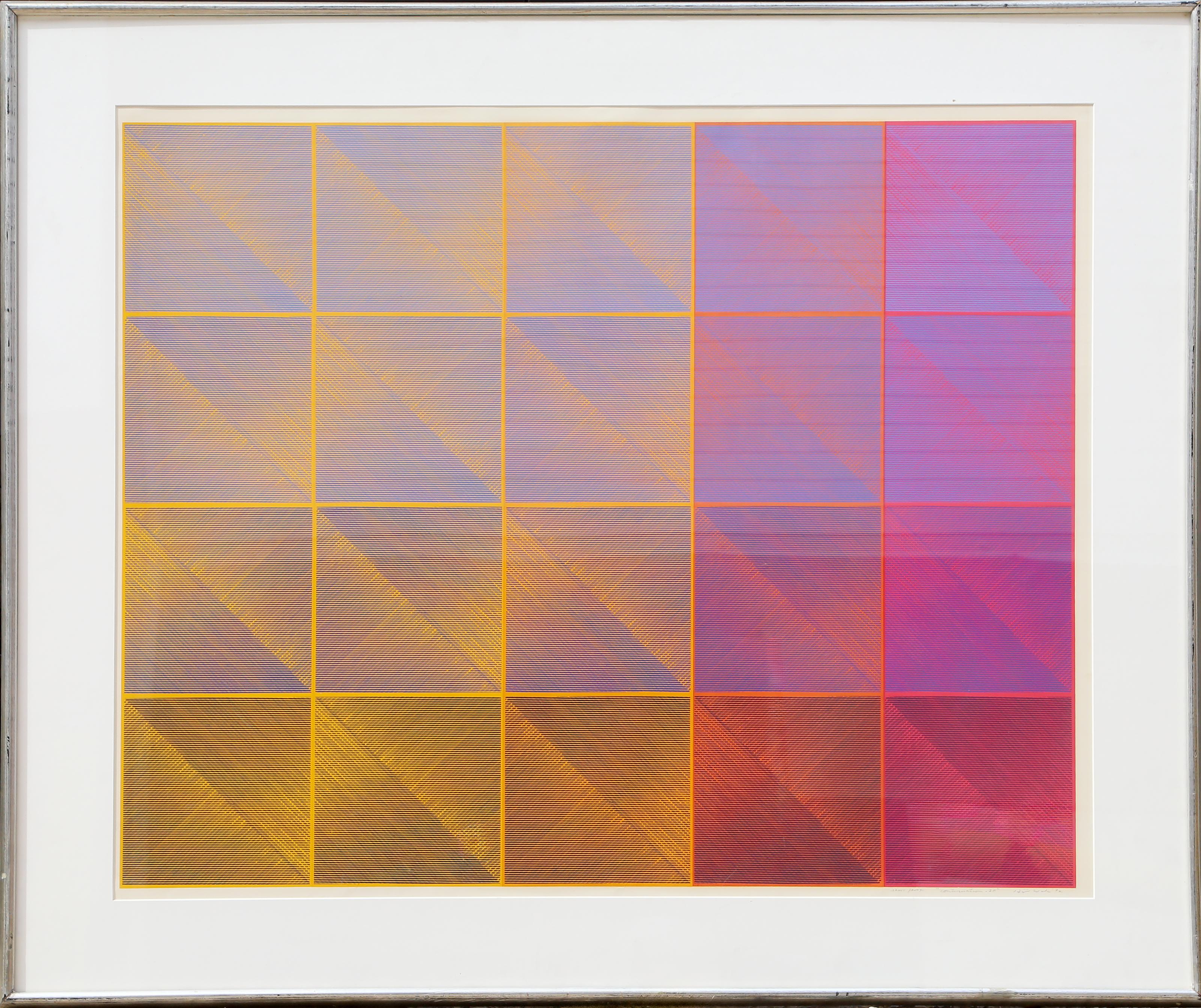 Aijiro Wakita  Abstract Print - Continuation 20, Op Art Abstract Geometric Screenprint by Aijiro Wakita