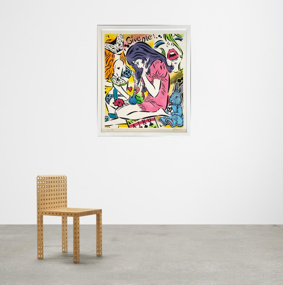 Emotions (Purple Variant) - Beige Figurative Print by AIKO