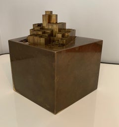 Aiko Miyawaki Brass Puzzle, Sculpture Desk Accessory Midcentury