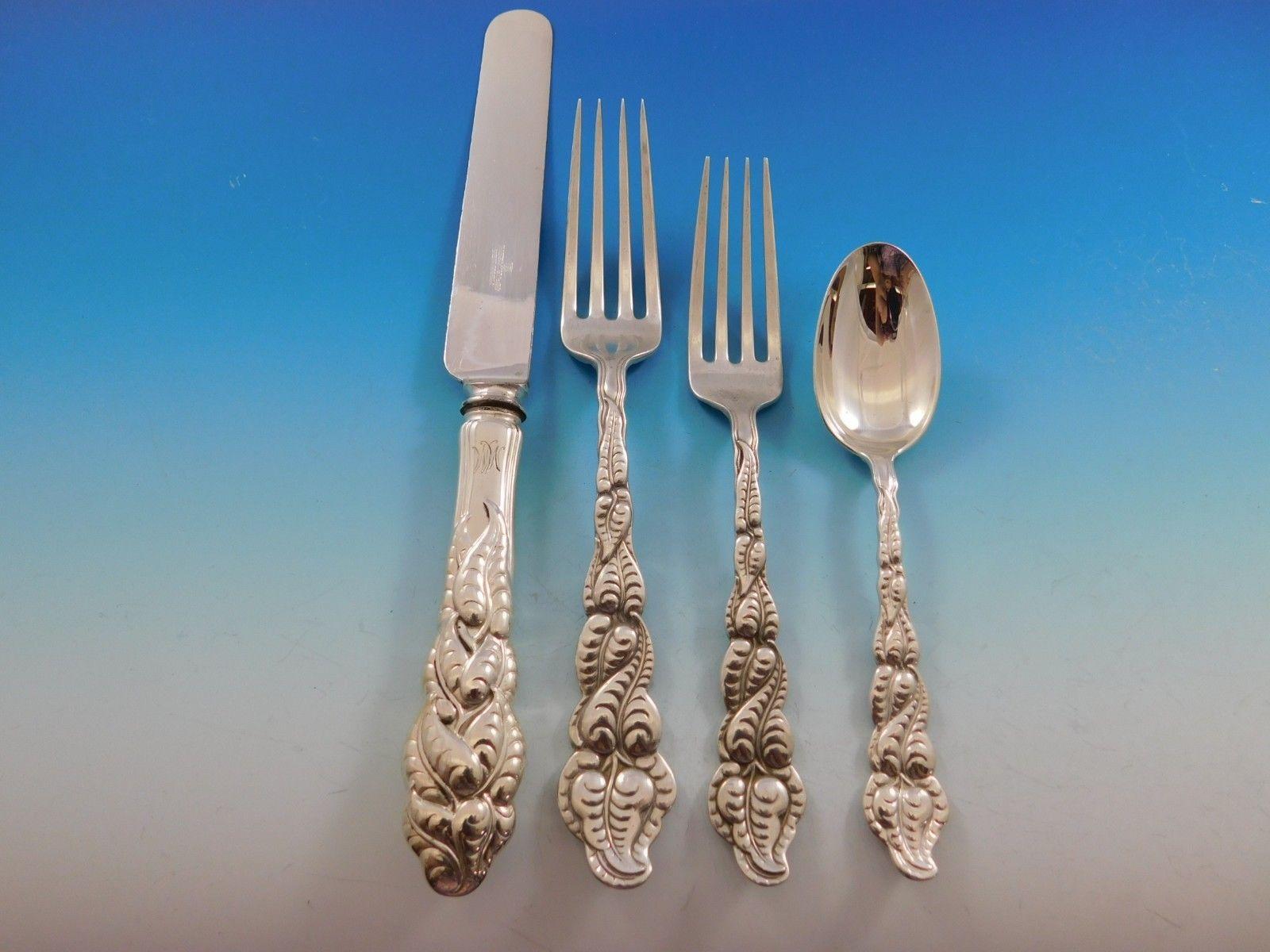 Ailanthus Atlantis by Tiffany & Co. Sterling Silver Flatware Set Service 100 Pc In Excellent Condition In Big Bend, WI