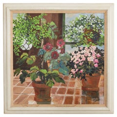 Aileen James Nature morte de plantes à fleurs Huile sur toile