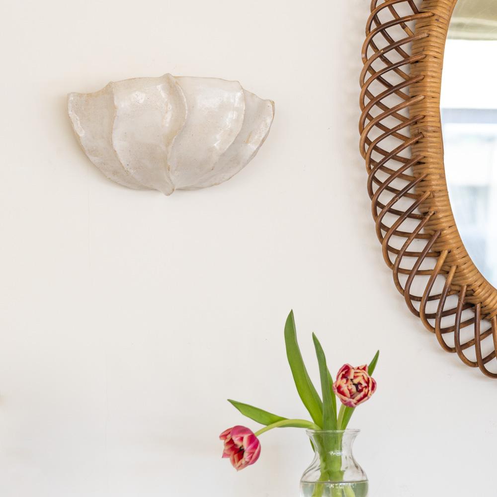 Ailes Sculptural Sconce, Glazed In New Condition For Sale In Los Angeles, CA