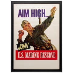 Vintage U.S. Marine Reserve WWII Poster, by Carl Shreve