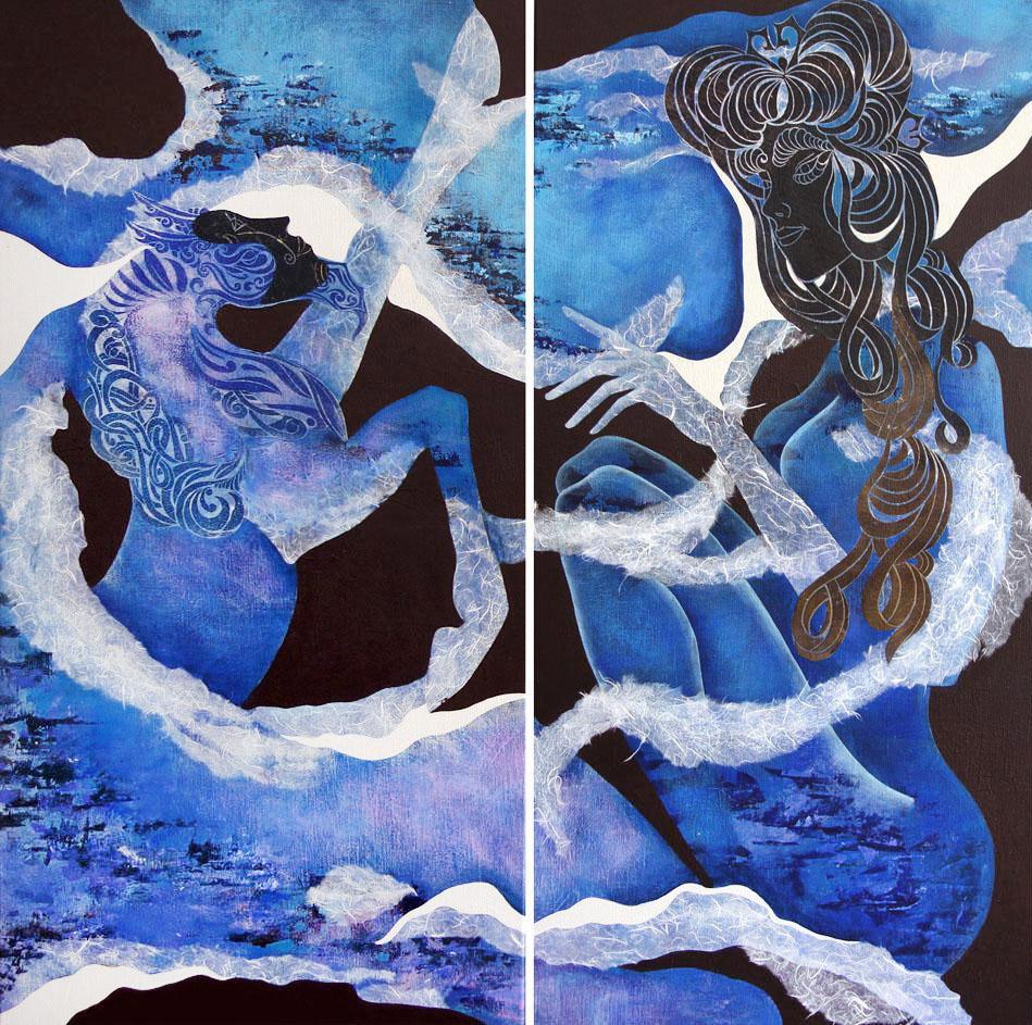Aima Saint Hunon Figurative Painting - Blue Dream