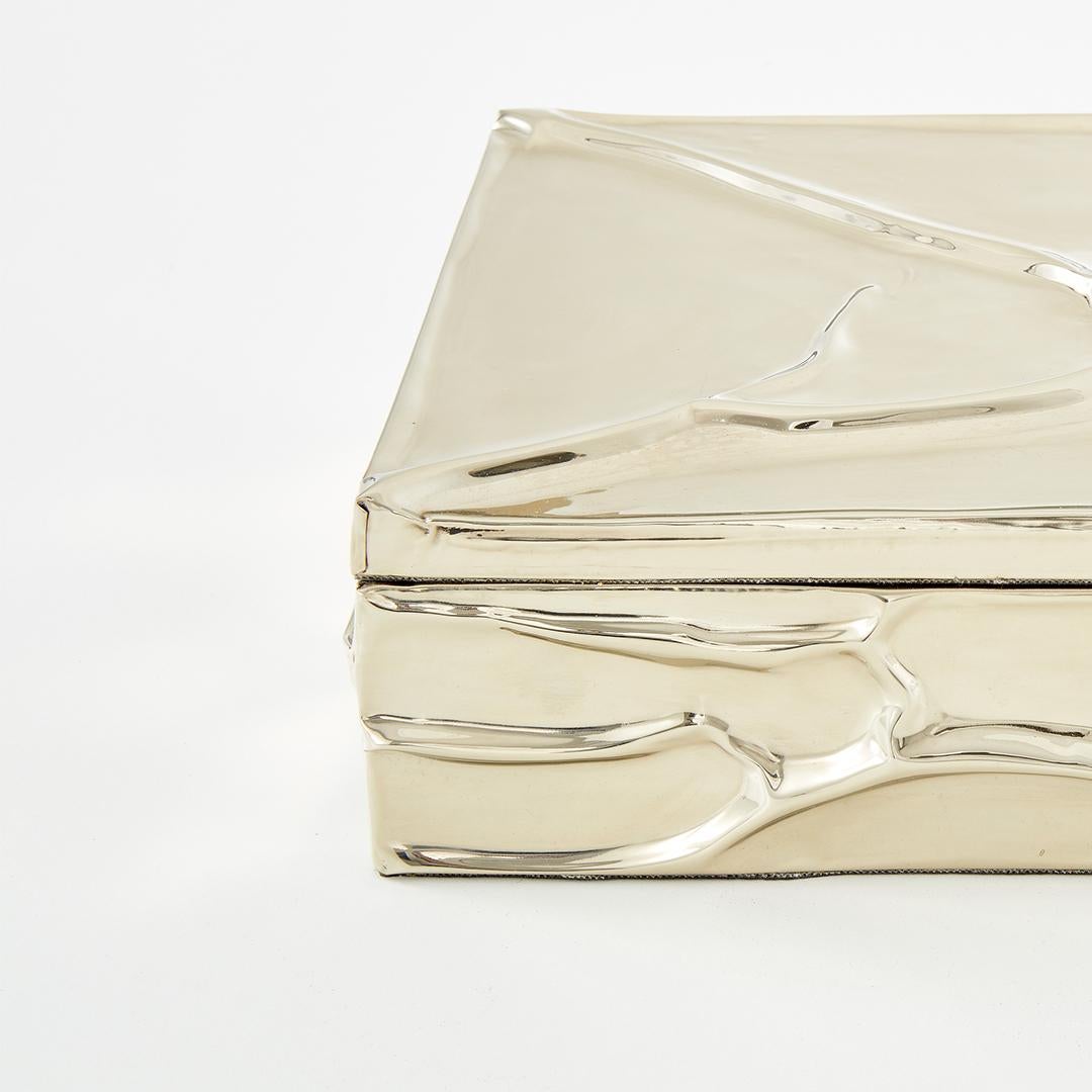 Modern Aimara Medium Alpaca Silver Box For Sale