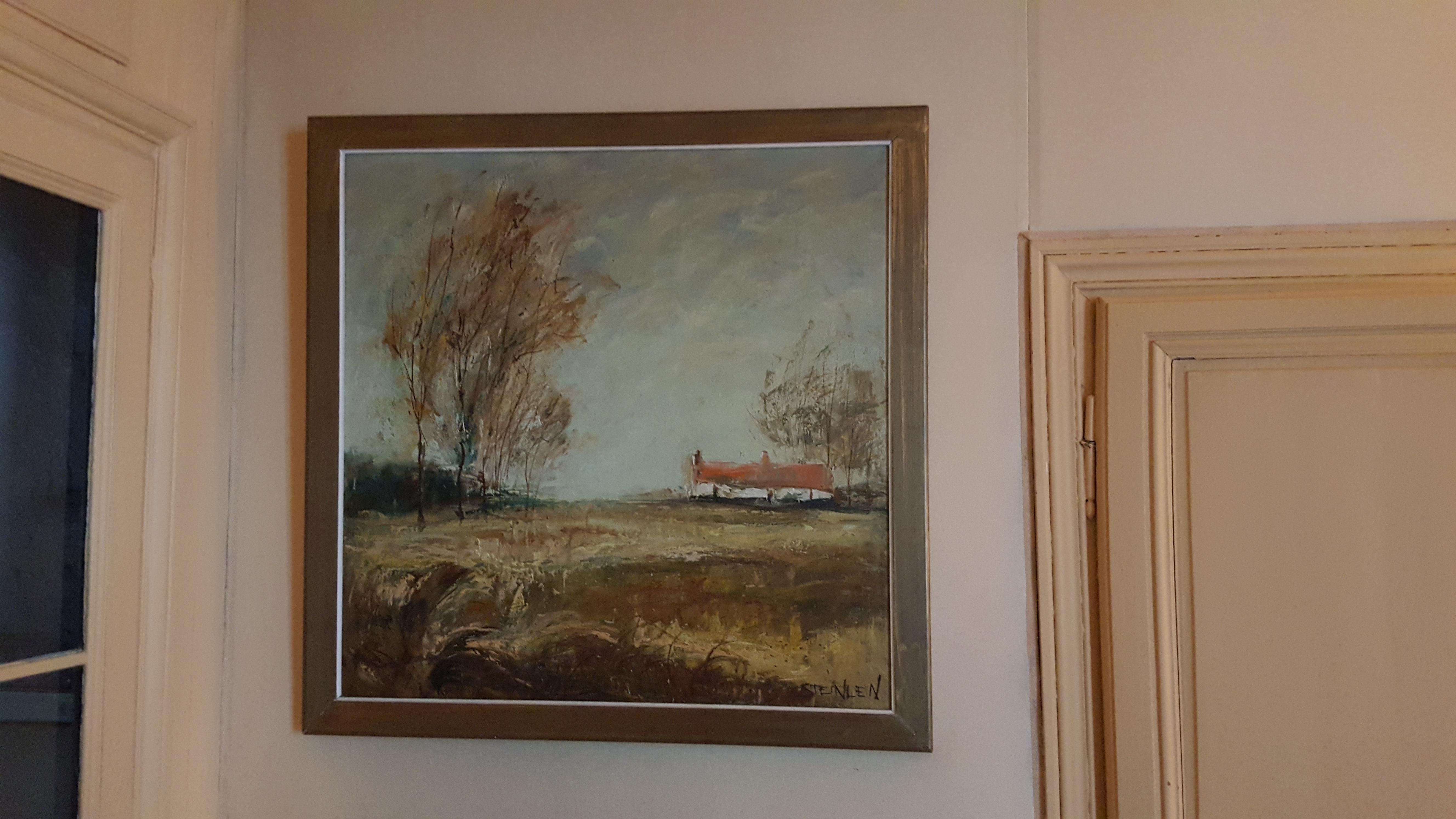 Flandre - Beige Landscape Painting by Aimé Daniel Steinlen