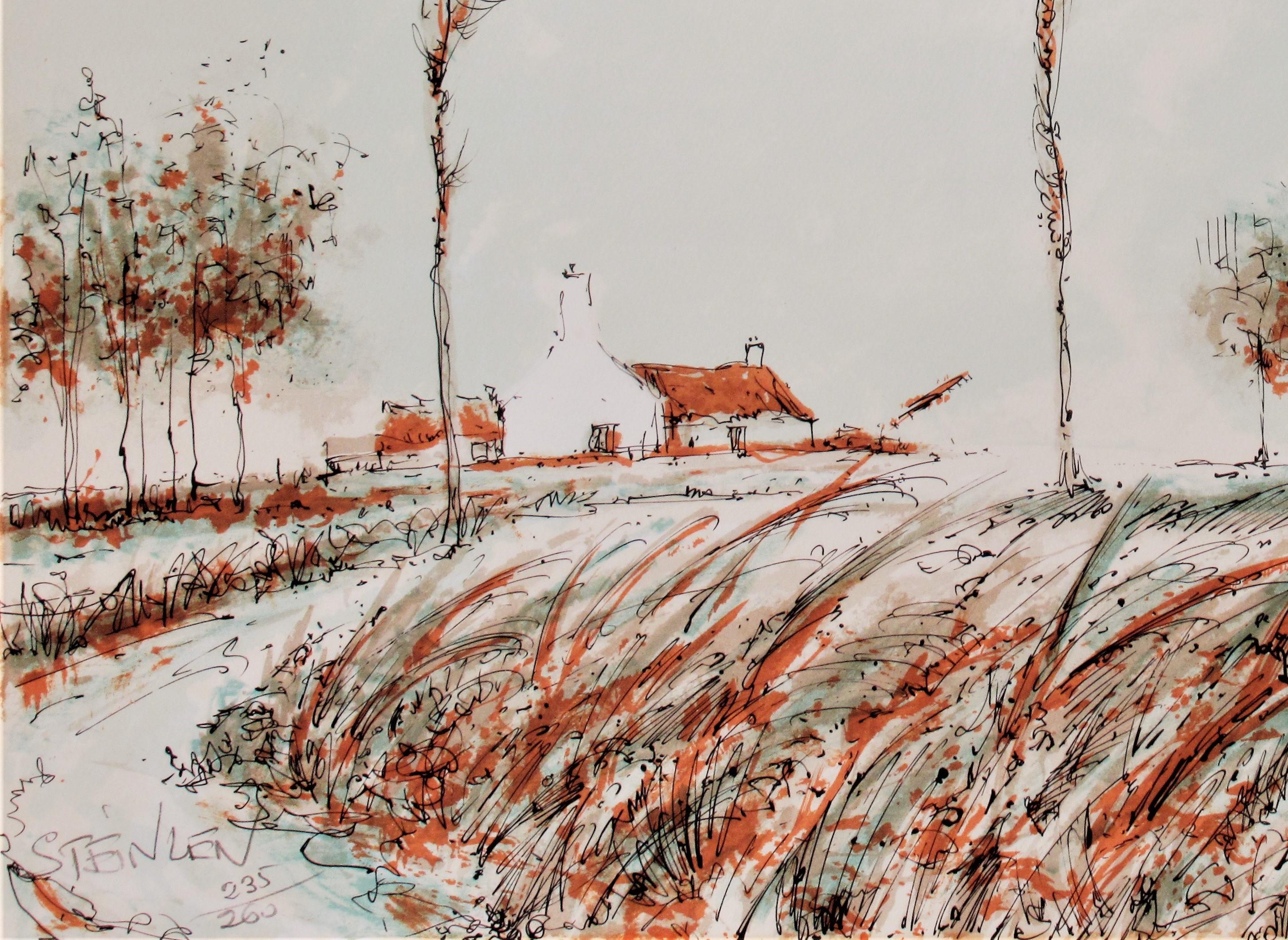 Paisaje - Landscape Print Gris de Aimé Daniel Steinlen
