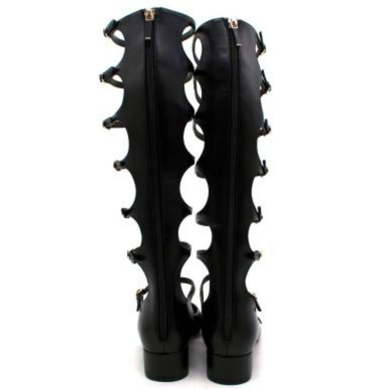 Aime Dior Black Leather Buckle Boots In Excellent Condition For Sale In London, GB
