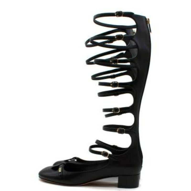 Women's Aime Dior Black Leather Buckle Boots For Sale