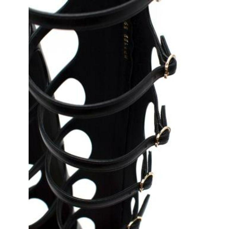 Aime Dior Black Leather Buckle Boots For Sale 4